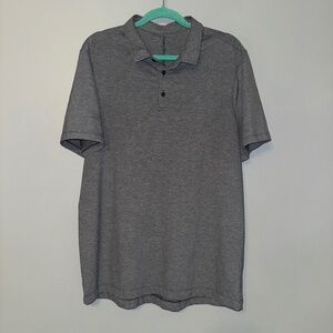 Lululemon Evolution Short Sleeve Slim Fit Polo Shirt Grey Size Large